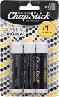 Chapstick Classic Lip Balm Original Flavor Moisturizer 3 Pack