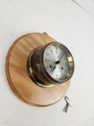 Vintage Working Salem Ships Bell Strike Brass Nautical Porthole 8 Day Wall Clock