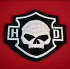    qty 4 Harley Davidson Motorcycle 3    Embroider  Iron On Patch Biker Skull Black