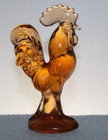 Orange Depression Style Glass Rooster Chicken Figurine Vintage Style Farmhouse