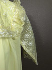 Vintage Bright Yellow Lace Trimmed Cotton Robe Sz M Pre-owned Fashion