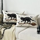 2 Pack Halloween Black Cat Pillow Covers 12 X 20 Inch