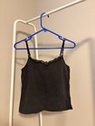 French Dressing Intimate Collection Black Lace Trim Camisole Size M