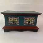 Miniature Pennsylvania Blanket Chest  Hand Painted  Hinged  9 5   x5   x5 5   