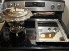 Vintage Victorian Silver Plated Chafing Dish W handle   Beautiful Mirror