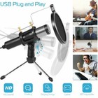 Usb Microphone Mic Condenser Recording Studio Tripod Stand For Pc Phone Laptop