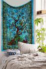 Turquoise Tree Of Life Twin Size Indian Bohemian Wall Art - Mandala  Hippie Tape