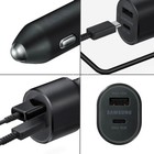 For Samsung 45w Fast Charging Car Charger Dual Port Adapter Pd Usb-c Cable