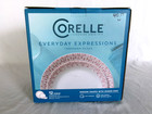 New Corelle Everyday Expressions Graphic Stitch 12 Pc  Set In Box - Red On White