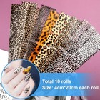 10 Pcs Print Leopard Nail Art Transfer Stickers  Leopard-print 1  10 Sheets 