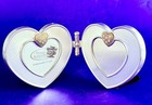 Things Remembered Swarovski Double Heart Hinged Mini Photo Frame Engravable New