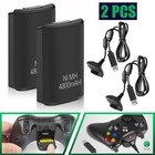 2x Rechargeable Battery Pack Charger Cable Dock For Xbox 360 Wireless Controller
