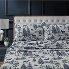 Flannel Sheets Size - 100  Cotton Flannel Sheet Set  200 King Deer Toile Navy
