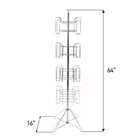 Sswbasics 4-tier Chrome Rotating Standing Literature Rack - 64 h X 16 d - 16