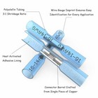  100pcs  Blue Heat Shrink Butt Wire Connectors Crimp Terminals 14-16 Gauge Awg
