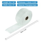 Fiberglass Exhaust Wrap Tape 2 x16  White Header Heat Wrap With 4 Stainless Ties