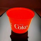 Coca-cola Red Design Plastic Popcorn Ice Bucket 6  Tall 8  Diameter New
