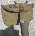 Us Wwii Hatchet -axe With Cover  Belt Clip  Khaki-green Marked U s 