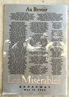 Closing Night Les Miserables  au Revoir  Nicholas Nick Jonas 2003 Program
