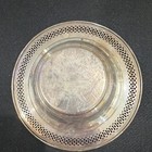 Antique Us Silver Plate   925  Bowl With Pierced Rim Design
