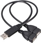 Usb 2 0 Male To 2 Dual Female Jack Y Splitter Hub Power Cord Adapter Cable 2pcs