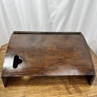 Antique Original Treadle Sewing Machine Cabinet Wood Dust Cover Belly Bin