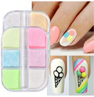 6 Grids box Fluorescence Nail Art Powder Dust Glitter Nails Manicure Decoration