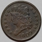 1809 Classic Head Half Cent - Us 1 2c Copper Coin