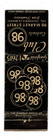 Club 98 Matchbook Matchcover - 98 Market Street - San Francisco  California