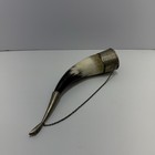 Vintage Russian Viking Caucasian Drinking Horn Silver Head Chain