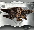 Vintage Belt Buckle  Metal Silver-tone   Brass-tone Eagle  Western Style