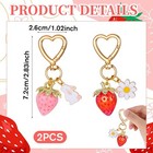 2pcs Cute Cherry Strawberry Bag Charms Keychain Purse Accessories Charm For Wome