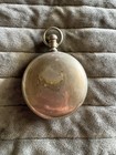 Elgin Open Face Pocket Watch Silver Case White Roman Dial Small Seconds Manual