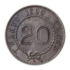 Nicer 1900 H Sarawak  800 Silver Twenty 20 Cents 20c Coin C  Brooke Rajah Rare