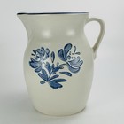 Pfaltzgraff Yorktowne Large 8    Pitcher Blue Floral Stoneware Usa Vintage
