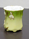 Prussia   Porcelain Hand Painted Enameled Floral Toothpick Holder
