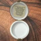 Stratton England Peacock Hand Engraved Gold Red Enameled Pill Box