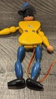 Vintage Wooden Western Cowboy 8    Wood Pull Toy Works Great