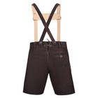 Authentic German Lederhosen For Men     Traditional Dark Brown Suede Leather Short