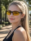Yellow Night Driving Glasses Anti Glare Sports Cycling Uv400 Unisex