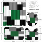 Geometric Green Bathroom Set With Shower Curtain And Rugs Accessories  Black And