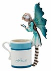 Ebros Amy Brown Teacup Creamy Hot Cocoa Whimsical Fairy Figurine 6 h