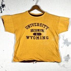Vintage 50s Wyoming University T Shirt M Double Face Physical Education Champion