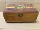 Vintage  Wooden Keepsake Box Hand Carved 10 75 X 6  4 5 In