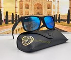 Ray-ban Justin Rb4165 Polarized Sunglasses Men 54mm Uv400 Blue Mirror Lens Black