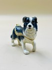 Boder Collie Trinket Box  Hand-painted Enameled Pewter Australian Crystals 