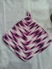 New Handmade Crochet Potholders 100  Cotton Crochet Thread Purple Mix Set Of 2