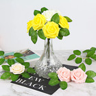 60 Pcs Artificial Rose Leaves Faux Silk Green Leaves For Wedding Decor Plastic