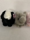 Puffkins Vintage Lot Of 6 Plush With Tags 90s Elephant Pig Skunk Moose Alligator