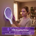 Rotating Head Electric Fly Swatter Racket For Home With A Telescopic Extension   j